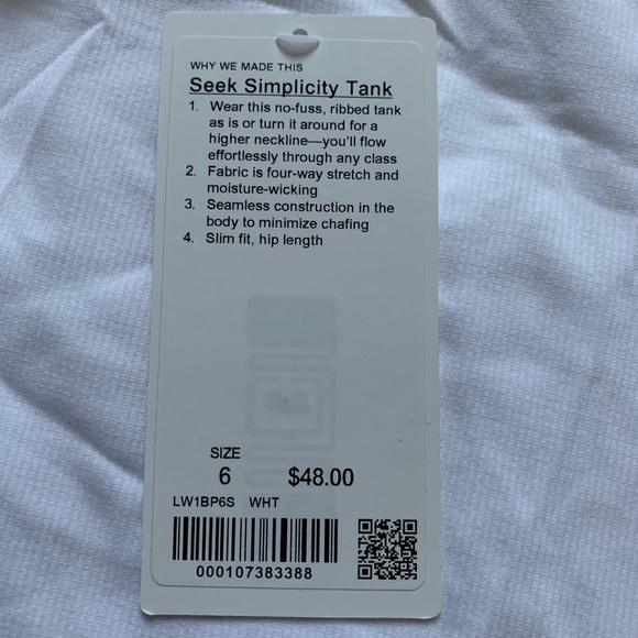 Lululemon seek simplicity tank 2 ways white top - Picture 2 of 5